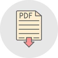 Pdf Line Filled Light Icon vector