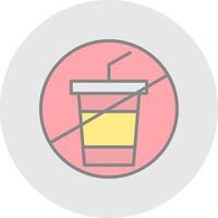 No bebida línea lleno ligero icono vector