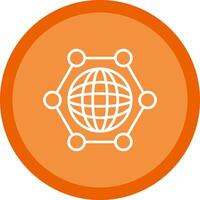 Global Snchronzation Line Multi Circle Icon vector