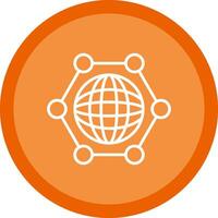 Global Snchronzation Line Multi Circle Icon vector