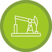 Drilling Rig Line Multi Circle Icon vector