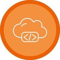 Cloud Coding Line Multi Circle Icon vector