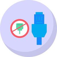 Lan Unplugged Flat Bubble Icon vector