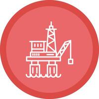 Offshore Platform Line Multi Circle Icon vector