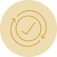 Iteration Line Yellow Circle Icon vector