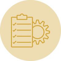 Project Management Line Yellow Circle Icon vector