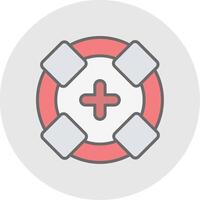 Life Guard Line Filled Light Icon vector