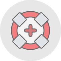 Life Guard Line Filled Light Icon vector