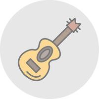 guitarra línea lleno ligero icono vector