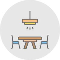 Dinner Table Line Filled Light Icon vector