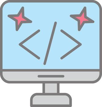 Clean Code Line Filled Light Icon vector