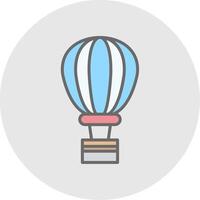 Hot Air Balloon Line Filled Light Icon vector