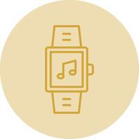 Smartwatch Line Yellow Circle Icon vector