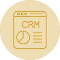 CRM Line Yellow Circle Icon vector