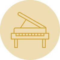 piano línea amarillo circulo icono vector