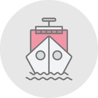 Ship Line Filled Light Icon vector