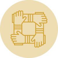 Collaboration Line Yellow Circle Icon vector