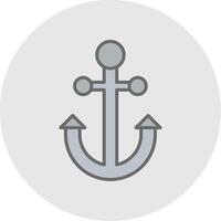 Anchor Line Filled Light Icon vector