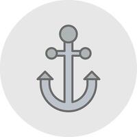 Anchor Line Filled Light Icon vector