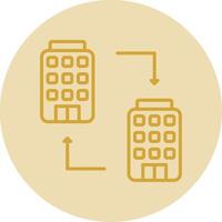 B2b Line Yellow Circle Icon vector
