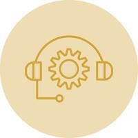 Support Line Yellow Circle Icon vector