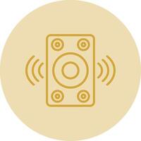 Speaker Line Yellow Circle Icon vector