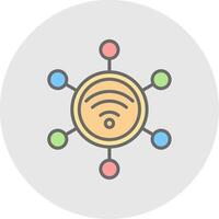 Connection Line Filled Light Icon vector