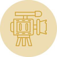 camera Line Yellow Circle Icon vector