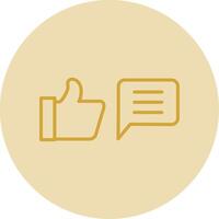 Feedback Line Yellow Circle Icon vector