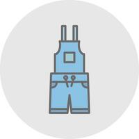 Dungarees Line Filled Light Icon vector