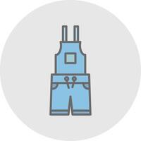 Dungarees Line Filled Light Icon vector