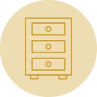 Cabinet Line Yellow Circle Icon vector