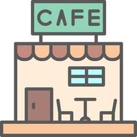 Cafe Line Filled Light Icon vector