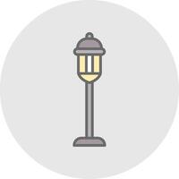 Street Light Line Filled Light Icon vector