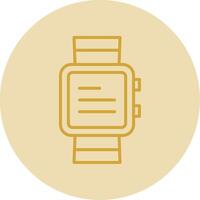 Watch Line Yellow Circle Icon vector