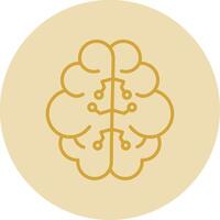 Artificial Intelligence Line Yellow Circle Icon vector