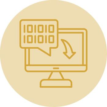 binario código línea amarillo circulo icono vector