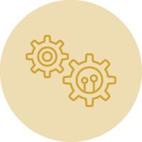 Settings Line Yellow Circle Icon vector