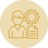 Management Line Yellow Circle Icon vector