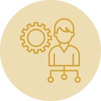 Management Line Yellow Circle Icon vector