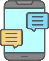 Chat Line Filled Light Icon vector