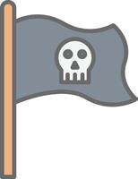 Pirate Flag Line Filled Light Icon vector