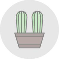 Succulent Line Filled Light Icon vector