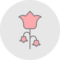 flor línea lleno ligero icono vector