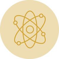 átomo línea amarillo circulo icono vector