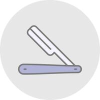 Derecho maquinilla de afeitar línea lleno ligero icono vector