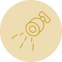 Lamp Line Yellow Circle Icon vector