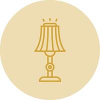 Floor Lamp Line Yellow Circle Icon vector