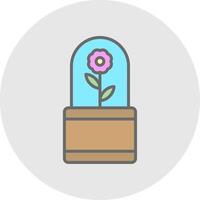 Flower Line Filled Light Icon vector