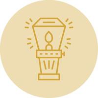 Lamp Line Yellow Circle Icon vector